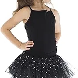 IKAANYA Girls Camisole Sparkle Glitter Leotard Dress - Ideal for Ballet, Dance, Performance, Stage wear, Party, Dress up Ages (3-12)-picture-24