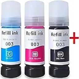 003 Compatible Refill Ink for Epson L3110, L3115, L3116, L3150, L1110, L3151, L3152, L3156, L5190 Printer - Compatible Ink Bottle for Epson 003 Ink Code (70gm x C/M/Y - 2PCS Black) (003 Set+ BK-1)-picture-22