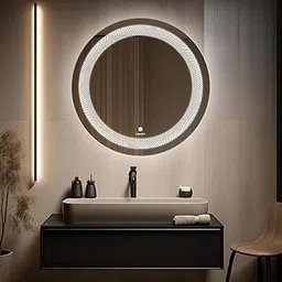 Round Wall-Mounted LED Mirror with Smart Sensor and 3-Color Light (Warm, White, Natural) | Mirror Light, Wash Basin Wall Mirror, Fancy Washbasin and Smart LED Design 24X24 Inch-picture-15