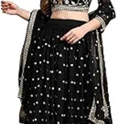 vf vshtravya fab Vshtravya Fab women's Semi-Stitched Georgette Embroidered Lehenga Choli With Dupatta (_Free Size).-picture-19
