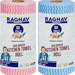 generic Non-Woven Reusable & Washable Kitchen Towel Wipes (80 Wipes Per Roll, Total 160 Sheets) - Total 160 Premium Kitchen Towel Roll 2-Ply, Paper Towels for Kitchen Cleaning Eco-Friendly –Disposable Towel-picture-29