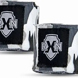 RXN Boxing Hand Wraps, 3.5 Meter Boxing Handwraps for Boxing Gloves Muay Thai MMA artial Arts Punching Bag Training Boxing Hand Wraps for Men & Women (Camo White, 3.5 Meter)-image-43