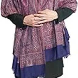 muffly Men's fine Soft Ethnic Woven wool Reversible Shawl,Authetic Kashmiri Jamawar design, Faux Pashmina,40 inch*80 inch-picture-17