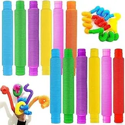 12 Pcs Pop Tube Toy for Kids Fidget Fun Pull and Pop Tubes Sensory Tubes for Kids Adults Stretch and Bend ADHD Autism Anxiety Stress Relief Toys Great Gift Party Prizes (12 PCS, Pop Tube Without LED)-picture-34