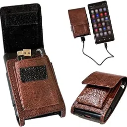 Zaoma Faux Leather Flap Case Cover Pouch Compatible For Extremely Compact Ambrane 10000 Mah Power Bank (22.5 W, Power Delivery 3.0) (Black, Cases With Holder) (Amb10Kcom Dusbrw)-picture-31