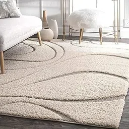 Soft Fluffy Carpet for Hall Flooring,Kids Room Carpet for Floor,Rugs Living Room,High Pile Rug,Area Rug for Bedroom,Shaggy Polyester Carpets,Rugs for Dining Room 3x5 Feet,Ivory-picture-27