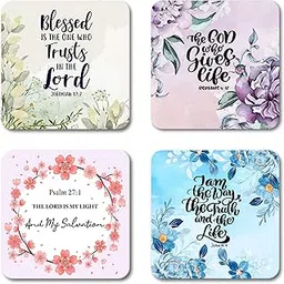 AR Creative The God Who - Bible Verse Fridge Magnet for Home Decoration, Bible Quotes MDF Wooden Fridge Magnet, Bible Verse, Home, Office Decor (3.5 inch x 3.5 inch) Set of 4-picture-29