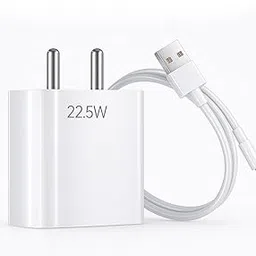 HESPA® 22.5W Fast Charger with USB-C Cable, Quick Charge 3.0 Power Adapter Compatible with Redmi Note Series, Poco, Mi, Any Type C Devices - with Power Delivery (White)-image-0