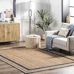 Xenluxe Natural Jute Braided Carpet Mats | Reversible Floor Covering Carpets Rug Mat | Anti Slip Backing Heavy Carpet Runner for Living Room Bedroom (BL, 5x9 feet)-image-45