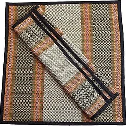 Handmade Korai Pai Kusha Grass Pooja Aasan Sitting Floor Mats Black Set of 2 Pcs,Large Rectangle, 18 inch X 18 inch-picture-28