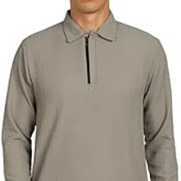 3BROS Men's Jacquard Polyester T-Shirt | Regular Fit T-Shirt | Collar Neck Full Sleeves T-Shirt for Men-picture-56