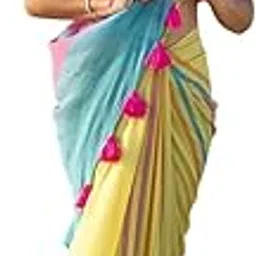 Aika Creation Women's Linen Striped Saree VC 267-New-image-55