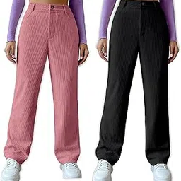 nuremburgs Women's High Waist Wide-Leg Pants with Stretchy, Soft Fabric, Designed for Comfort and Ideal for Casual and All-Day Wear-picture-23