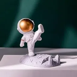Mobile Holder Astronaut Design Phone Stand Planet Creative Fun 3D Design Spaceman Phone Holder for Car Dashboard Statue Desktop Ornaments Kicking Leg Status (1 Pc)-picture-28