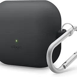 elago Compatible with Samsung Galaxy Buds 3 Case & Galaxy Buds 3 Pro Case, Premium Silicone Cover with Carabiner, Full Protection, Wireless Charging, Headphone Accessories, for Men, for Women [Black]-image-15