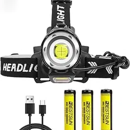 GRABOYY LED Headlamp Rechargeable,120000 Lumens Super Bright Head lamp Zoomable 4 Modes Waterproof Headlight with Batteries Included,Brightest Headlamps for Adults Hunting Camping,Hiking,Exploration-picture-24