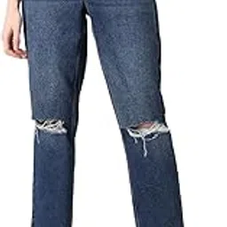 vero moda Women's Straight Fit High Rise DistressedJeans-picture-19