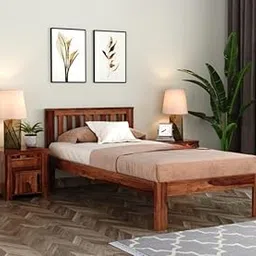 Ferrovilla Orus Single Size Sheesham Wood Bed for Bedroom with 2 Years Warranty | Wooden Cot | Sheesham Cot | Wooden Bed | Daybed | Solid Sheesham Wood Bed-image-45