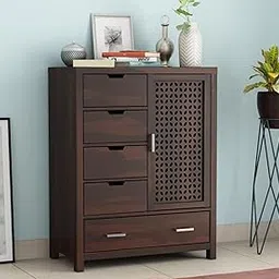 KG DECOR Solid Sheesham Wood Wooden Chest of Drawers with Drawer Storage | Multipurpose Storage Cabinet Rack for Bedroom Home | (Walnut Finish)-picture-11
