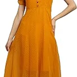 mylookup Women Fit and Flare Printed Georgette Maxi Dress with Polyester Lining-picture-53