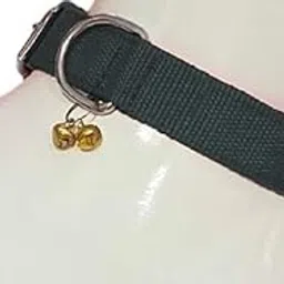 Nylon Dog Neck Belt Collar with Bell | Adjustable, Comfortable & Durable Pet Collar | Soft, Breathable Fabric with Secure Buckle | Long-Lasting Fit for Small, Medium & Large Dogs (Black, L)-image-7