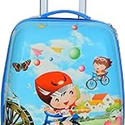 dparani Kid's 17 Inches Blue Girl and Boy Guitar Cartoon Print Polycarbonate Trolley Bag Suitcase for Baby Girl's & Boy's-picture-49