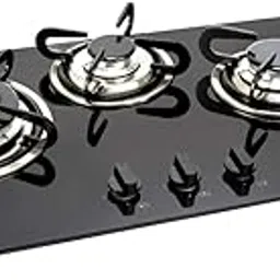Glen 3 Burner Built In Glass Hob | Auto Ignition | 8 MM Thick Toughened Glass Hob | Black | Triple Ring Burner European Burner | Pan Supports | Warranty 2 Years Standard & 5 Years Glass | 1073 TR-picture-12
