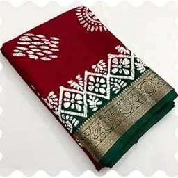 lyamay Women's Batik Printed Bandhani Dola Silk Saree With Zari Border-picture-15