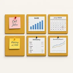 MMT Acoustix® FeltPin 6 Pcs Premium Felt Bulletin Boards for Office, Home & School | Acoustic Felt Notice Board for Message, Notes, Calendar and Wall Decoration | 30x30cm, Mustard-picture-34