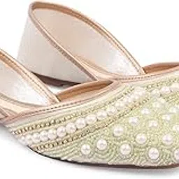 jm looks Women's Jutti | Embellished Embroidered Stone Work Jutti | Wedding Bellies | Women Ethnic Shoe Traditional Mojari | Kolhapuri/Jaipuri/Punjabi Jutties-picture-12