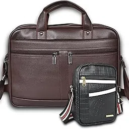 Elegant Corporate Diwali Gift Item for Men Women Tan Leather Messenger laptop File Brown Leather Crossbody Bag Combo Pack | Special Birthday Gifts for Men Employee Staff Clients.-image-99