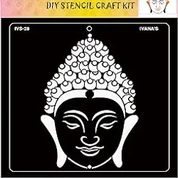 Ivana's Buddha Face Stencil for Art & Craft, DIY Decorative Stencil for Painting on Canvas, Fabric, Cloth, Paper, Glass, Furniture and Wall, Size - 6 x 6 inch, Pack of 1, IVS-28-picture-18