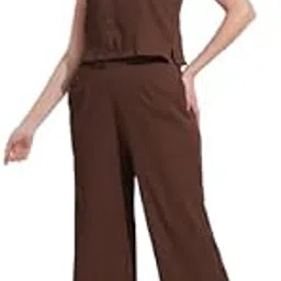 Fashfun Women's Solid Waist-Coat Co-ord Set-image-12