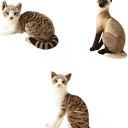 Bnf® 3X Simulation Siamese Cats Animal Plush Padding Stuffed for Birthday Gifts Baby | Toys for Baby | Plush Baby Toys image 1