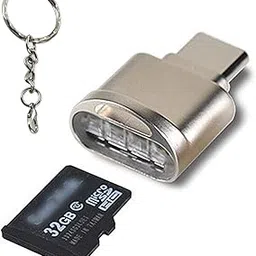 chuppinz Type C SD Card Reader with Keychain | Micro SD Card Reader USB C | 100MB/s High-Speed Memory Card Reader for Phones, Laptops & Tablets (23mm Compact Design, Silver)-picture-36