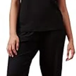 clovia Women's Cotton Text-Print T-Shirt & Pyjama Night Suit Set-picture-50