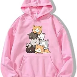absolute defense Cute cat Hoodie Sweatshirt Anime Girl Women Causal Stylish Latest Black Lavender Beige Peach White Maroon-picture-13