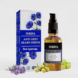 NUREVA Anti Grey Beard Serum, Ayurvedic Hair Care Oil, Natural Ingredients with Cornflower Extract, 30ml-image-19