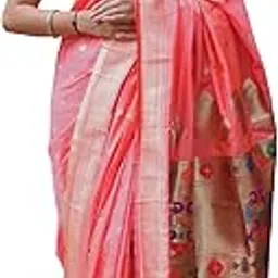 amirat Women's Paithani Silk Saree with Woven Zari | Sari for Women | Kanjivaram Silk Sarees With Blouse-picture-18