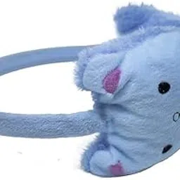 Velvet hub Plush Animal Earmuffs, Light Blue Faux Fur, One Size Fits Most, Kawaii Design, 16cm Height, Adjustable Headband, Unisex, Ages 3+-picture-38
