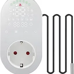 CATKOO Digital Thermostat Outlet Plug 16A Outlet Socket Temperature Controller 5+1+1 Six Periods&Heating and Cooling Mode with Touch Button LED Screen for Fan Heater Radiator AC Air Conditioner Home-image-49