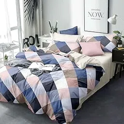 Furnistitchs Glace Cotton Blocks Duvet Quilt Razai Cover (Multicolour, 90x100 inches)-picture-10