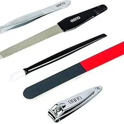 GUBB Manicure Kit - Nail Clipper, Nail Filer, Nail Buffer, Cuticle Remover & Flat Tweezer-image-0