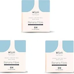 Kiah Comfort Organic Sanitary Pads XL (280mm) | Biodegradable Banana Fiber | Ultra-Soft, Non-Toxic, Breathable & Eco-Friendly | Heavy Flow & Overnight Protection | Hypoallergenic & Rash-Free | Pack of 3 (Each Pack 6 Pads)-image-0