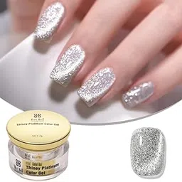 Bolt Bee Shiny Platinum Gel Nail Polish – Long-Lasting, High-Shine Metallic Finish, Easy Application, Salon-Quality UV/LED Soak-Off Nail Gel (Silver, 7g)-picture-14
