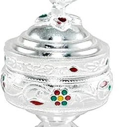 KMJ Pure Silver(chandi) sindoor-dani/Box/dibbi for Womens, kumkum Box, multipurpose use box and Gifting Purpose (wt. 26-27 grams)-picture-29