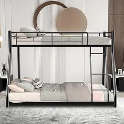 Metal Twin Over Full Size Bunk Bed for Adults & Kids,Twin Over Full Bunk Beds, Low Profile Bunkbeds with Length Guardrail and Ladder, No Box Spring Needed,Space Saving-picture-22