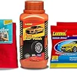 Lakerol Car Care Combo: 200ml Tyre Black Polish, 12 Sachets of Lakerol Gold+ Shampoo, 500GSM Microfiber Cloth, and 2Pcs Car Polish Sponges-image-21