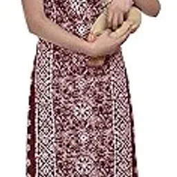 lyxa beauty Maternity Nighty for Women in Cotton Fabric | Feeding Nightgown | Maxi for New Moms |-picture-25