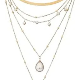 mht by mohit Multi-Layer Baroque Pearl Tassel Necklace | Water Drop Chain Jewelry for Women & Girls-picture-20